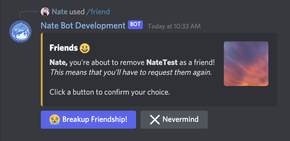 Friend Remove Confirmation