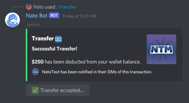 Transfer success